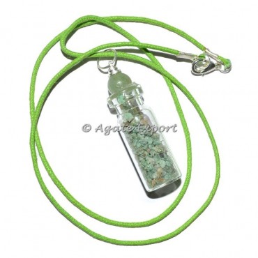 Green Aventurine Bottle Pendant With Chips