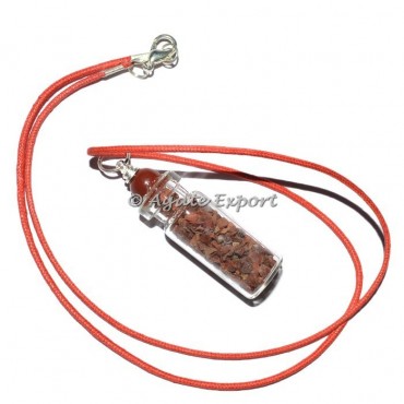 Red Jasper Bottle Pendant With Chips