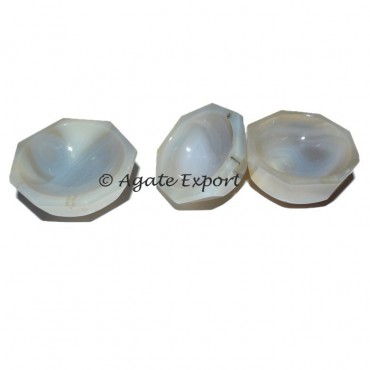 Grey Agate Bowl Faceted 45-55mm