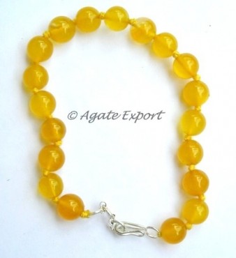 Yellow Onyx Round Beads Bracelets