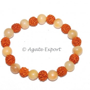 Golden Quartz - Rudraksha Bracelets