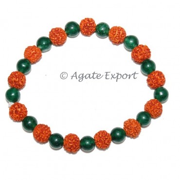 Green Jade - Rudraksha Bracelets