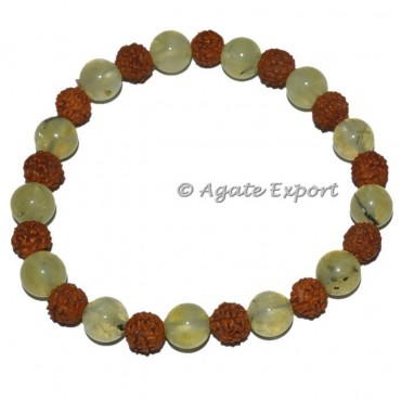 Prehnite With Rudraksha Bracelet