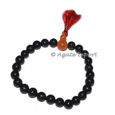 Black Agate Carnelian Yoga Bracelet