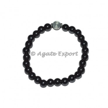 Pure Black Onyx Bracelets with Choko Reiki Charm