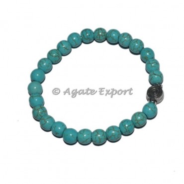 Synthetic Turquoise Bracelets with Choko Reiki Charm