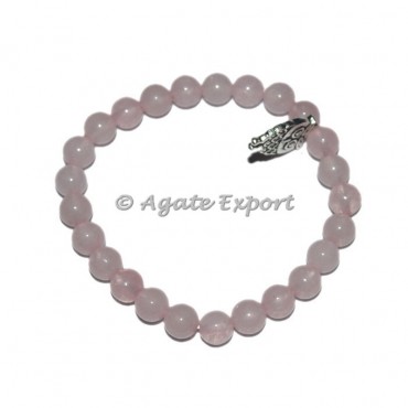 Rose Quartz Bracelets with Owl Charm