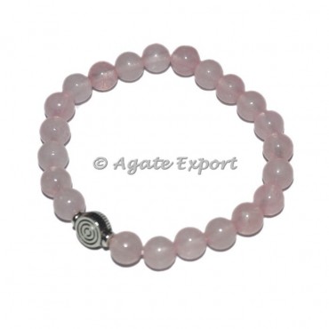 Rose Quartz Bracelets with ChokoReiki Charm