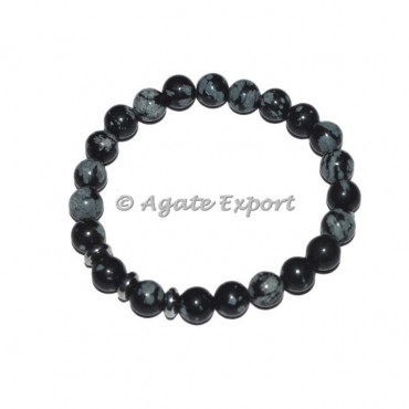 Snowflake Bracelets with Round Charm