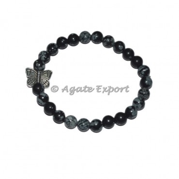 Snowflake Bracelets with Butterfly Charm