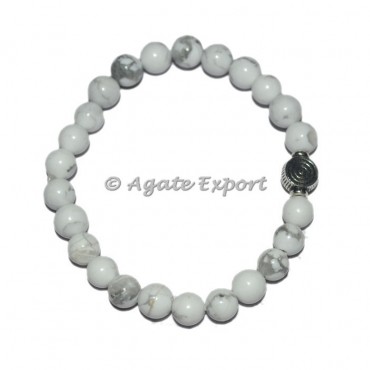 White Howlite Bracelets with Choko Reiki Charm