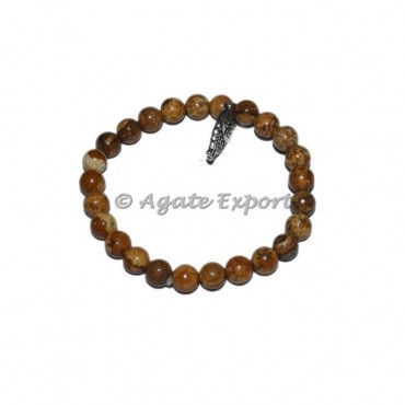 Picture Jasper Bracelets with Owl Charm