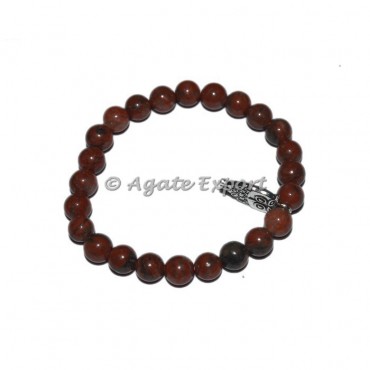 Red Jasper Bracelets with Owl Charm