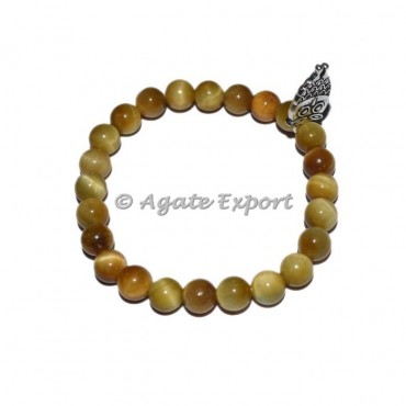 Lemon Tiger Eye Bracelets with Owl Charm