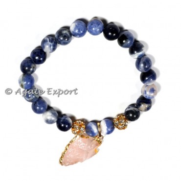 Sodalite Bracelets with Rose Arrowheads