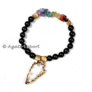 Black and Chakra with Crystal Arrowheads