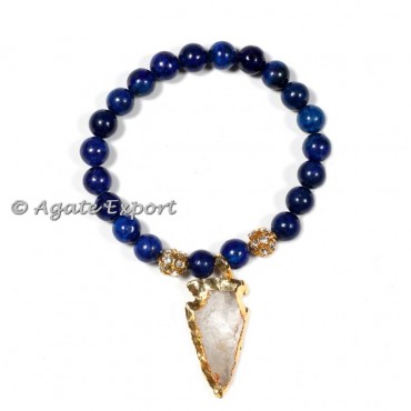 Lapis Lazuli Bracelets with Crystal Arrowhead