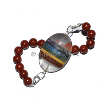 Chakra Oval Bracelets with Red Jasper