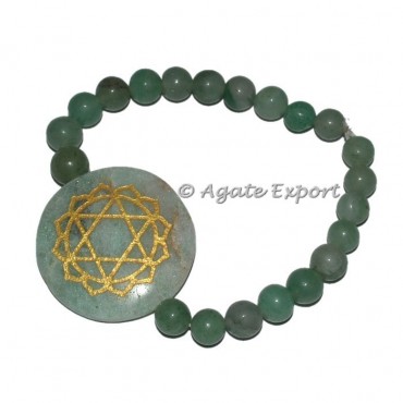 Engraved Heart Seven Chakra Bracelet