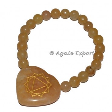 Engraved Solar Plexus Seven Chakra Bracelet