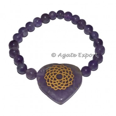 Engraved Crown Seven Chakra Bracelet
