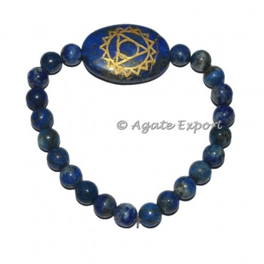 Throat Seven Chakra Lapis Oval Bracelet