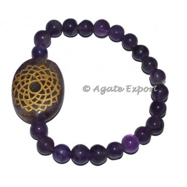 Amethyst Crown Chakra Oval Bracelet