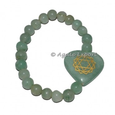 Green Aventurine Heart Charka Bracelet