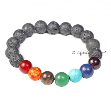 Lava Seven Chakra Bracelet