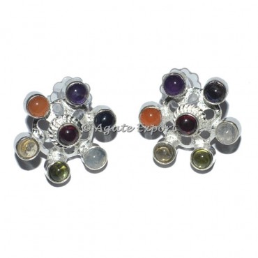 Flower Of Life Seven Chakra Earrings