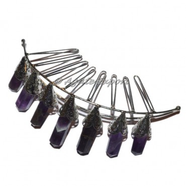 Amethyst 7 Pencil Silver Crown