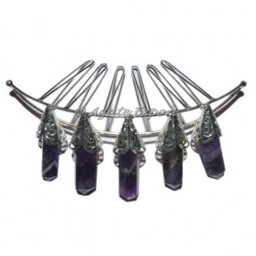 Amethyst 5 Pencil Silver Crown