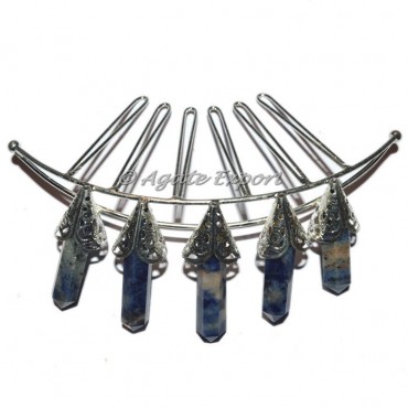 Lapis Lazuli 5 Pencil Silver Crown