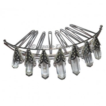 Crystal Quartz 7 Pencil Silver Crown