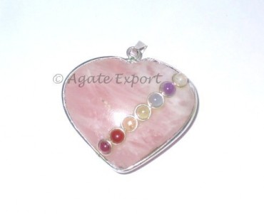 Rose Quartz Hearts Chakra Pendant