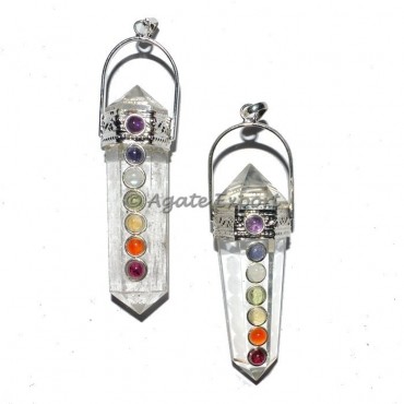 Crystal Quartz Double Point Chakra Pendants