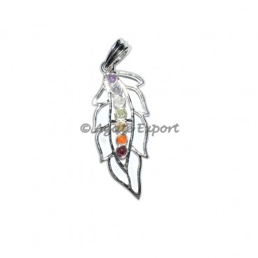Leaf Metal Chakra Pendants