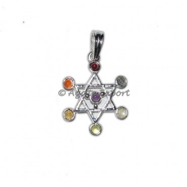 Devid Star Metal Chakra Pendants