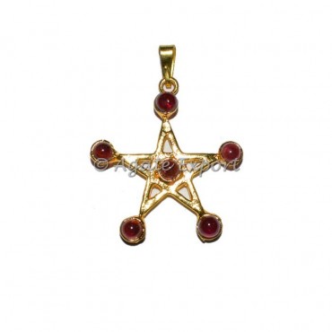 Pentagram Chakra Garnet Pendant