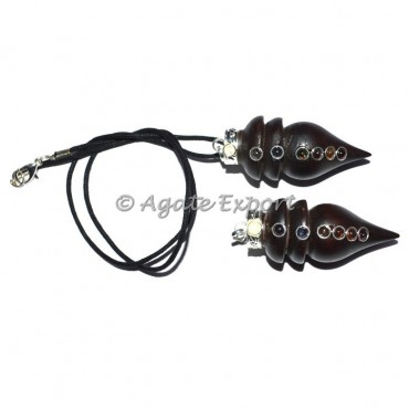 Chakra Twisted Rosewood Pendant