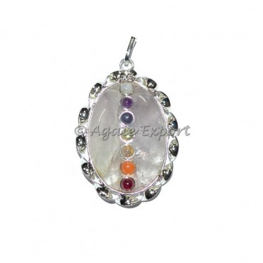 Crystal Quartz 7 Chakra Pendant