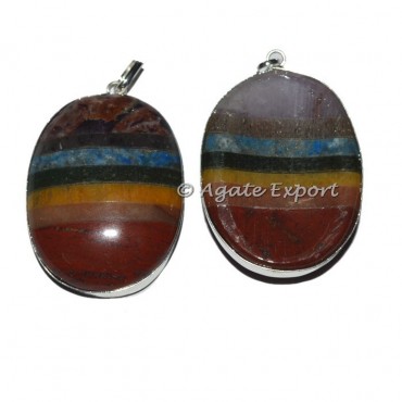 7 Chakra Bonded Worry Stone Pendants