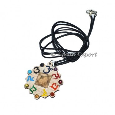 Seven Chakra Pendant With Healing Crystals Pyramids