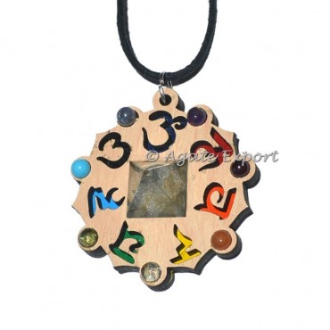 Seven Chakra Pendant 2 Layer Healing Crystals Pyramids
