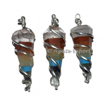 Bonded Chakra Pendulum Wrap Pendant