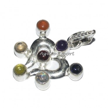 Meditation Heart 7 Chakra Pendant
