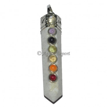 Scolosite 7 Chakra Pencil Pendant