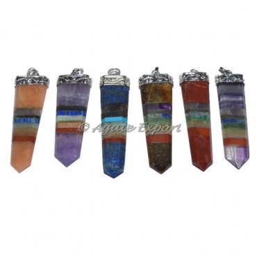 Assorted Stones 7 Chakra Bonded Pendants