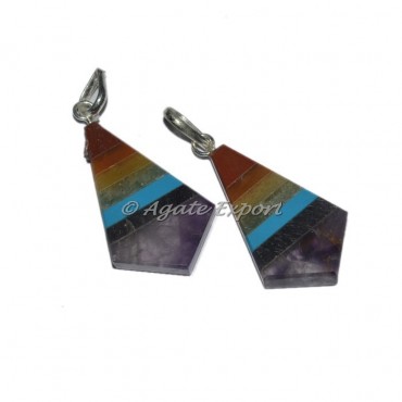 Bonded Seven Chakra Triangle Pendants