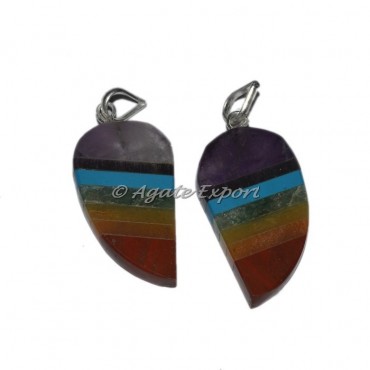 Bonded Seven Chakra Marques Shape Pendants
